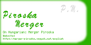 piroska merger business card